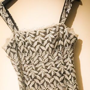 Metallic, Lace Semiformal Cocktail/Holiday Dress